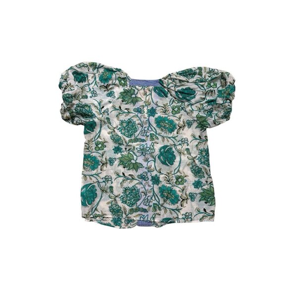 THML Floral Puff Sleeve Blouse Womens S Boho Spring Top 19x24 - Picture 3 of 5